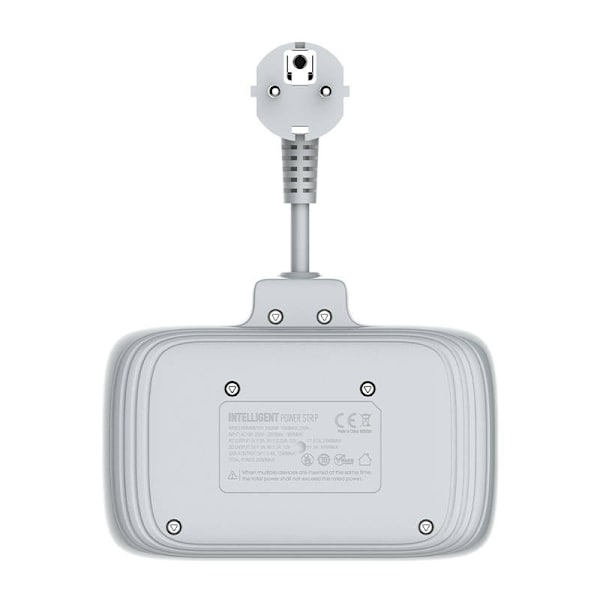Virtajohto 2 AC-pistorasialla, 3x USB, USB-C, LDNIO SE2435, 2500W (valkoinen)