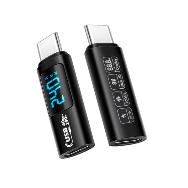 USB4 Digital Display Adapter: 240W, 40Gbps Dataoverførsel Black Black