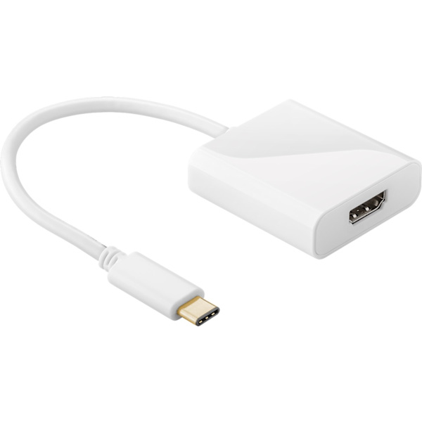 USB-C™ till HDMI™ -adapter, 0,2 m, vit