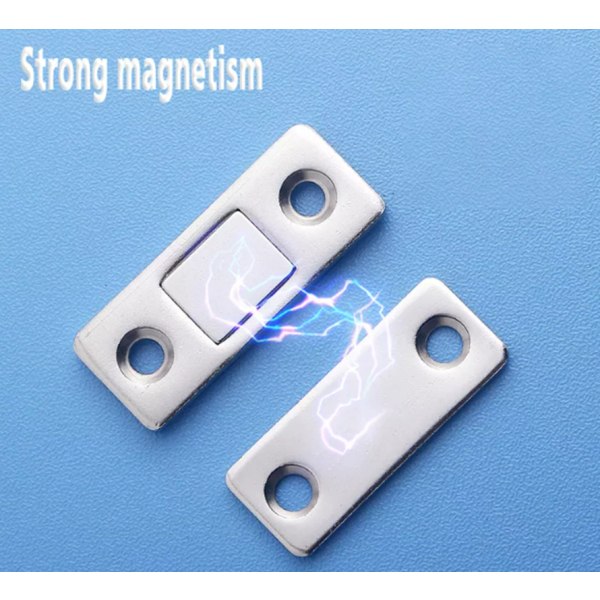 Magnetlås / osynliga magnetiska dörrlås 2 set Rostfritt stål Svart