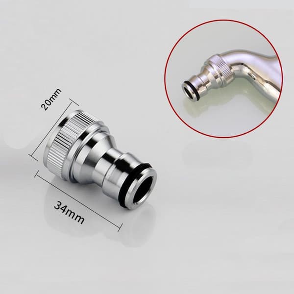 Kranadapter - Invändig G4 Förkromad Nippelkoppling för Tvättmaskin, Trädgårdsslang och Vattenslang Silver Silver