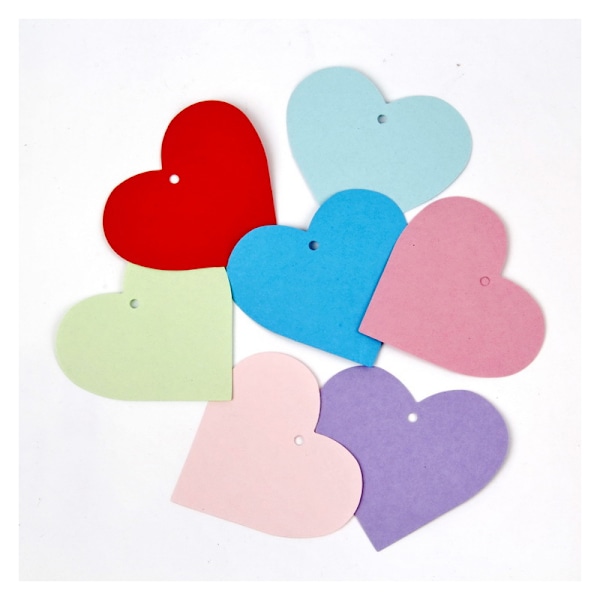 7-farve hjerteformede Sticky Notes Sæt - 7x7CM