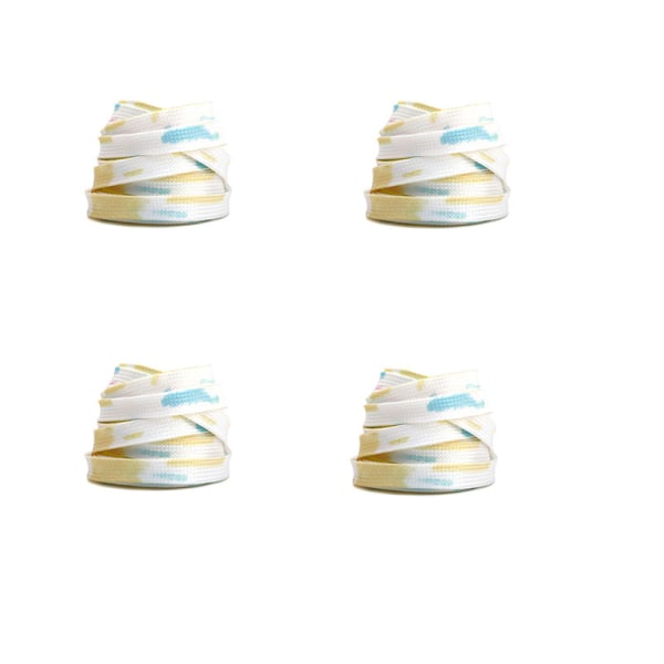 Tie-Dye trykte flade snørebånd (2 par) Gul