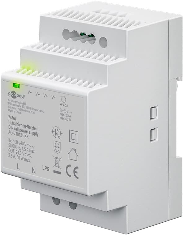 Strömförsörjning för DIN-skena 24 V (DC), 2,5 A, 60 W