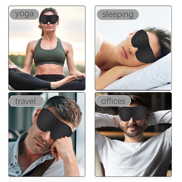 INF 3D sovmask med tillbehör Svart