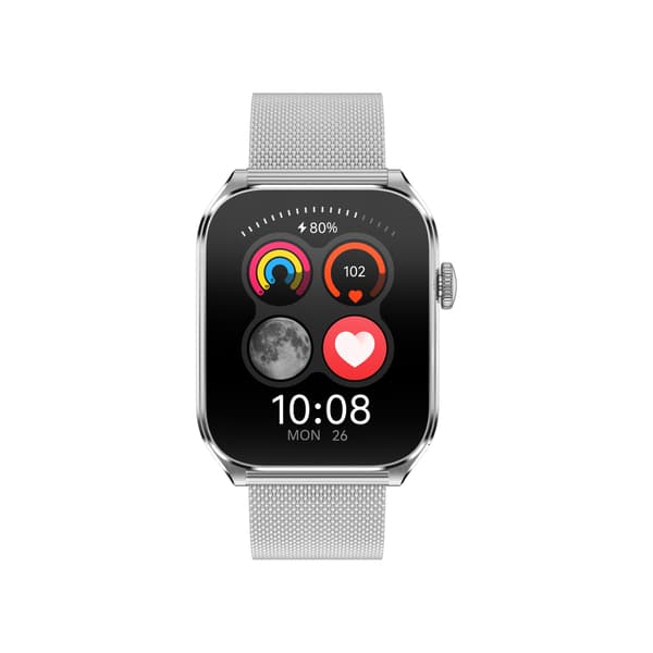 Multifunktionell Smartwatch med AMOLED-skärm, Bluetooth-samtal och Hälsoövervakning Silver Silver