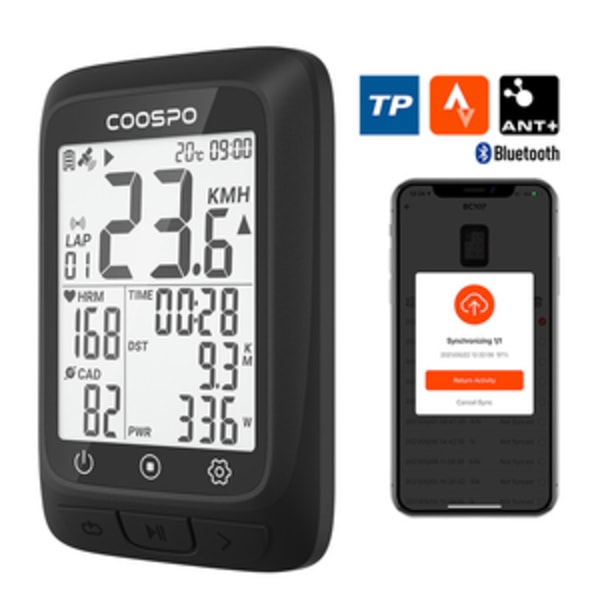 Pyörätietokone Coospo BC107, joka on yhteensopiva z:n kanssa: Strava, Trainingpeaks jne.