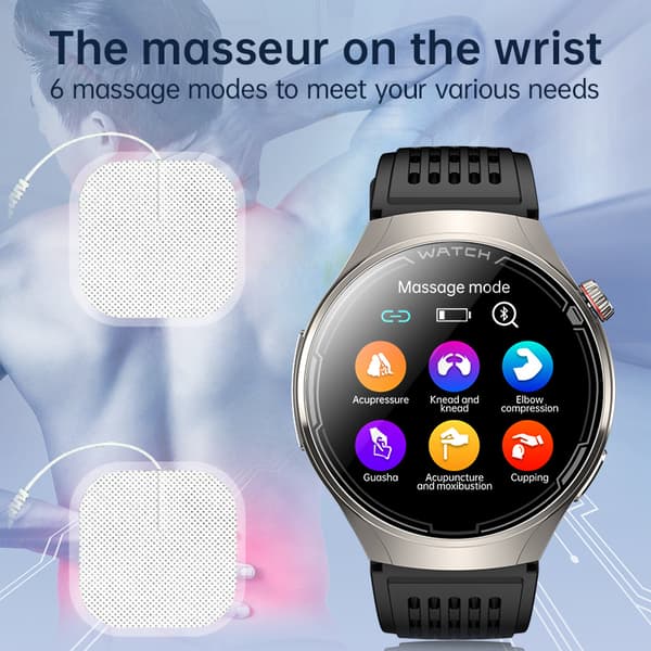 Smartwatch med søvnhjælp og massage Black Black