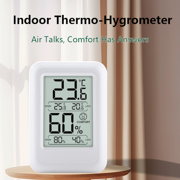 TS-FT0400 Inomhustermometer Hygrometer med Komfortnivå
