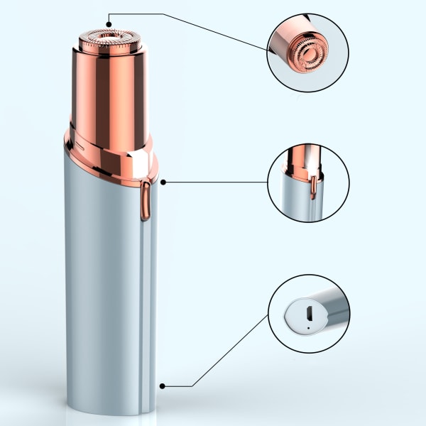 Ansigtshårfjerner smertefri genopladelig Blå