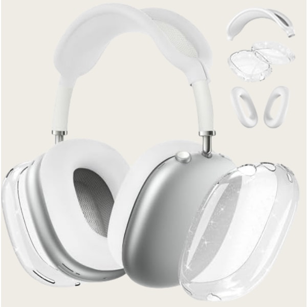 Skimrende hvidt 4-delt AirPods Max etui