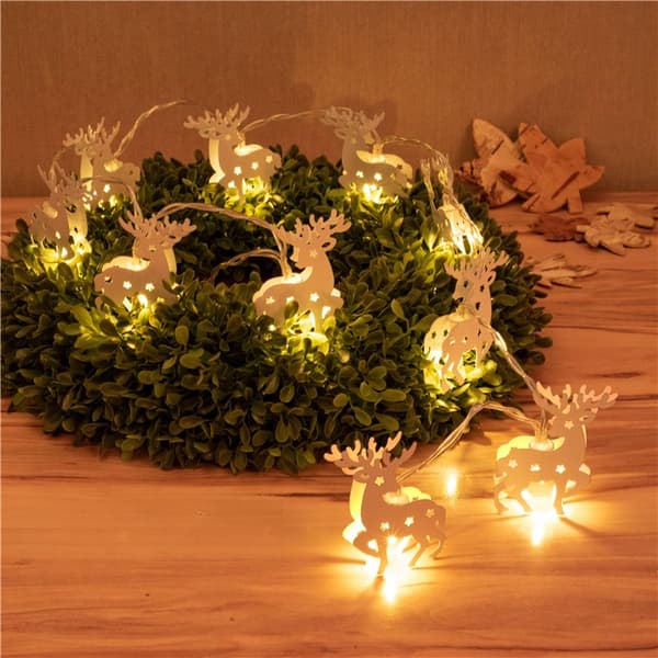 String Light "Reindeer" 10 LEDillä, valkoinen