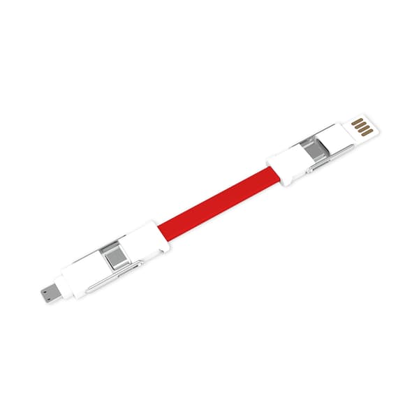 6-in-1 Monitoiminen Avaimenperä Datakaapeli - Red Red