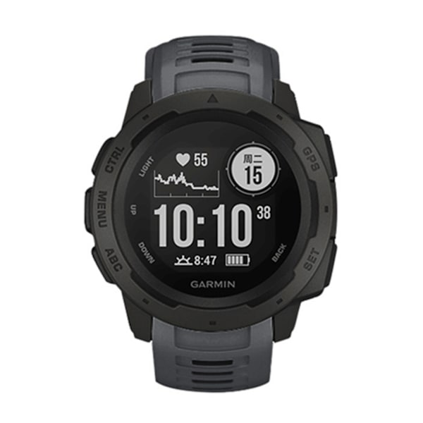 Silikoninen ranneke Garmin Instinct/Esports/Tide/Solar-laitteille Harmaa