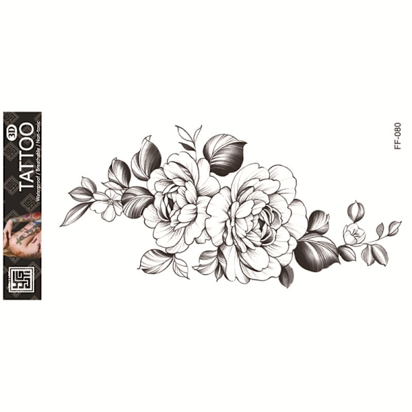 Vattentät Tillfällig Tatuering - Blommig Design model 1