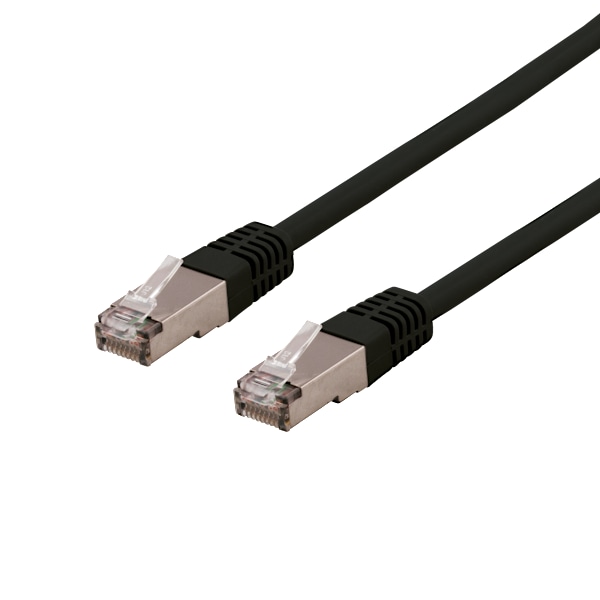 U/FTP Cat6a patch cable, LSZH, 0.3m, black