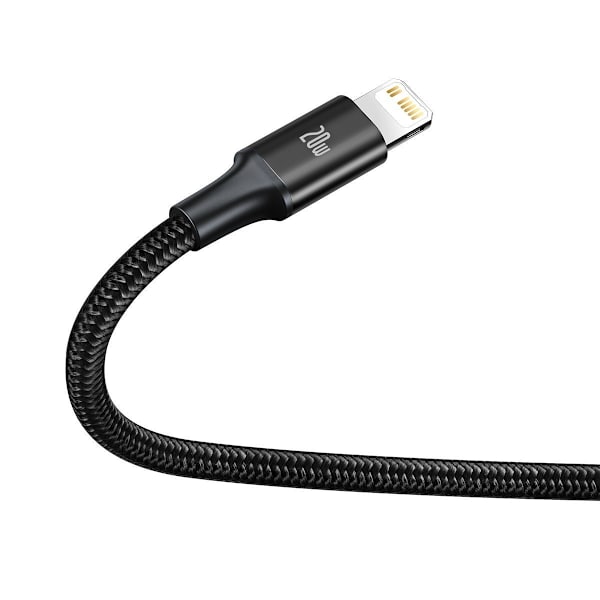 Baseus Rapid Series 3-i-1 kabel USB-C För M+L+T 20W 1,5m Svart