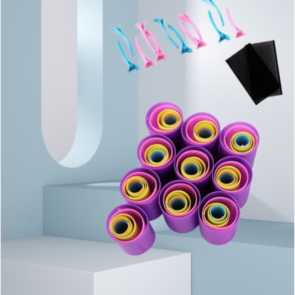 Air Bangs Curling Tool Kit: Självhäftande Hårrullar för Perfekta Luggar