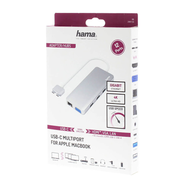Hubb USB-C Connect2Mac 12-portar