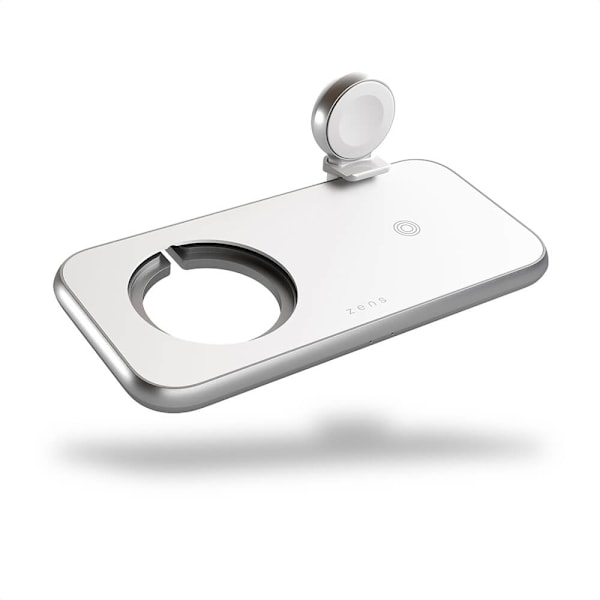 ZENS 4in1 Laddare Designad för Magsafe 10W + Plats för Magsafe + USB-A + Apple Watch