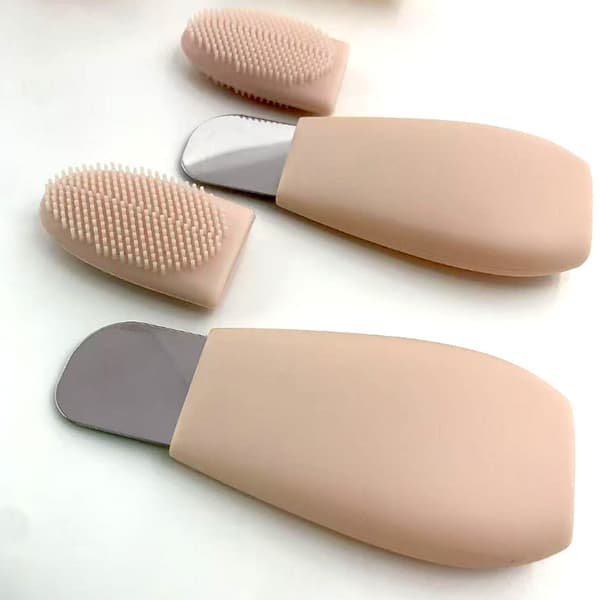 2-pak Blackhead Remover Værktøj med Silikone Cover - Rustfrit Stål Blackhead Scraper