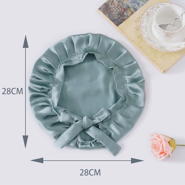 Säädettävä silkkimainen unilakka pitkille hiuksille, 100 % Mulberry silkkiä Vaaleansininen