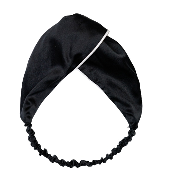 100 % Mulberry Silk bredbrättat hårband Svart
