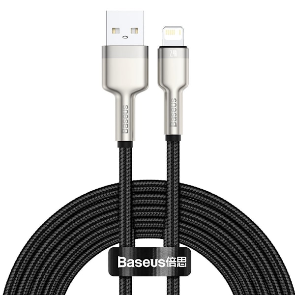 USB-kabel för Lightning Baseus Cafule, 2,4A, 2m (svart)