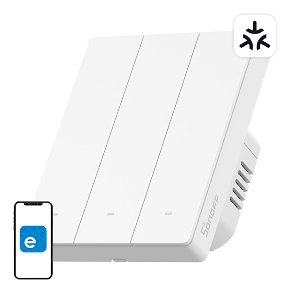M5-3C-80W WiFi Matter älykäs seinäkytkin (3-kanavainen, runkoon)