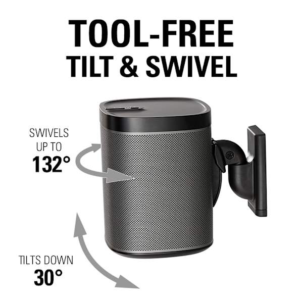 SANUS  Väggfäste för Sonos One SL Play:1 Play:3 Single Svart