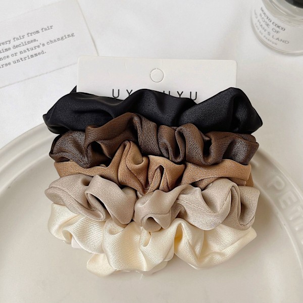 Chic Scrunchie Sæt: 5-Pak Mælkete Farver