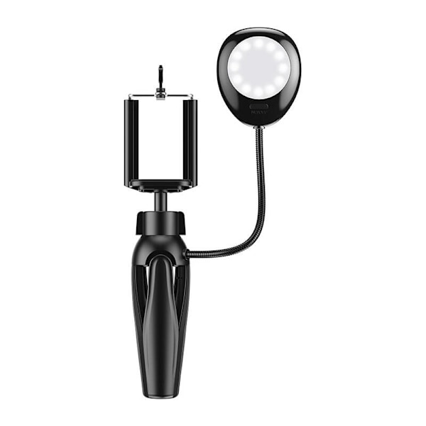 Telefonhållare/stativ APEXEL APL-JJ21FL med LED-ljus (svart)