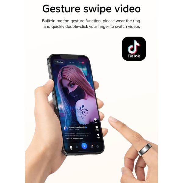 IP68+5ATM Vattentät Smart Ring - Övervaka din hälsa och håll dig uppkopplad, kompatibel med Android och iOS Silver 8 Silver 8