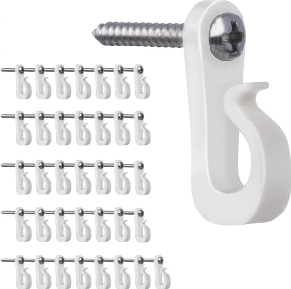 Ljuskrokar med Skruvar, 20-pack White White