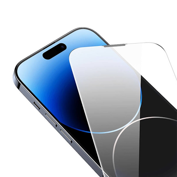 Karkaistu lasi Baseus Corning iPhone 14 Prolle sisäänrakennetulla pölysuodattimella