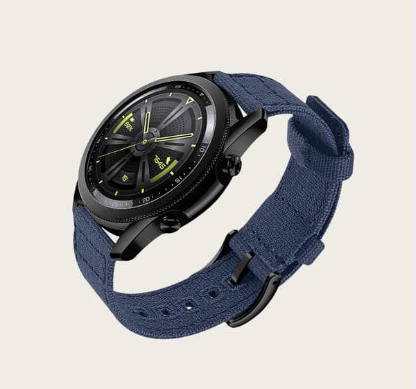 Vävd Canvas Quick Release Klockarmband för Huawei GT4 Blue 20 mm Blue 20 mm