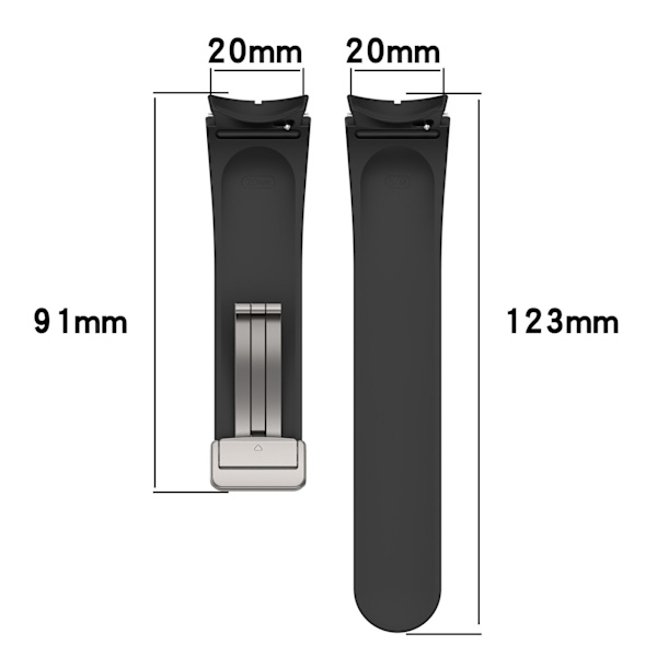 Silikonarmband med Hopfällbart Spänne Samsung Galaxy Watch5 Pro Svart S