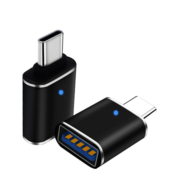 USB 3.0 till typ-C-adapter med LED-indikator (2-pack)