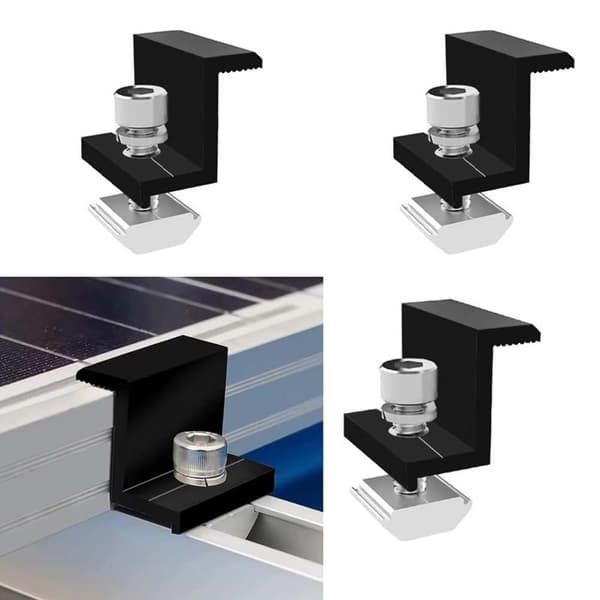 Aluminiumslegering sideklemme - 30mm (10 stk.) - Solcellepanelbeslag til sikker montering