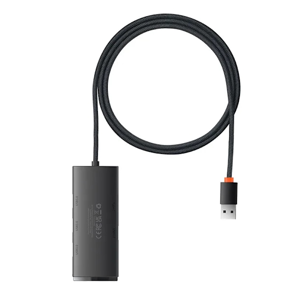 Hub 4in1 Baseus Lite Series USB till 4x USB 3.0, 1m (svart)