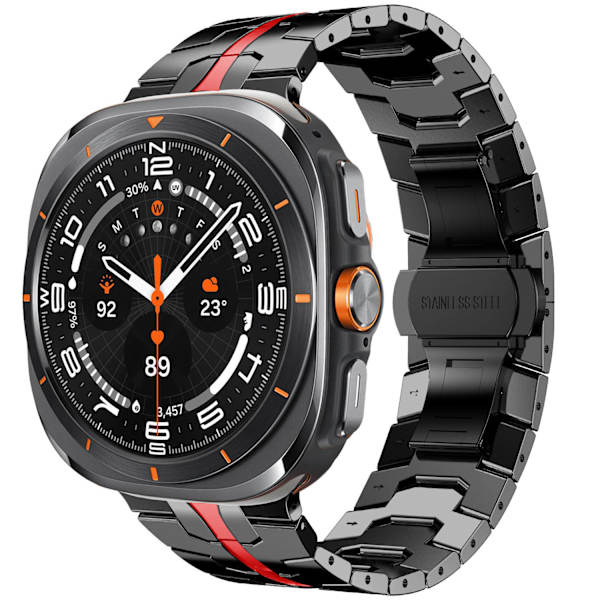 Svart & Rött Klockarmband för Samsung Watch 7 Ultra (47MM)