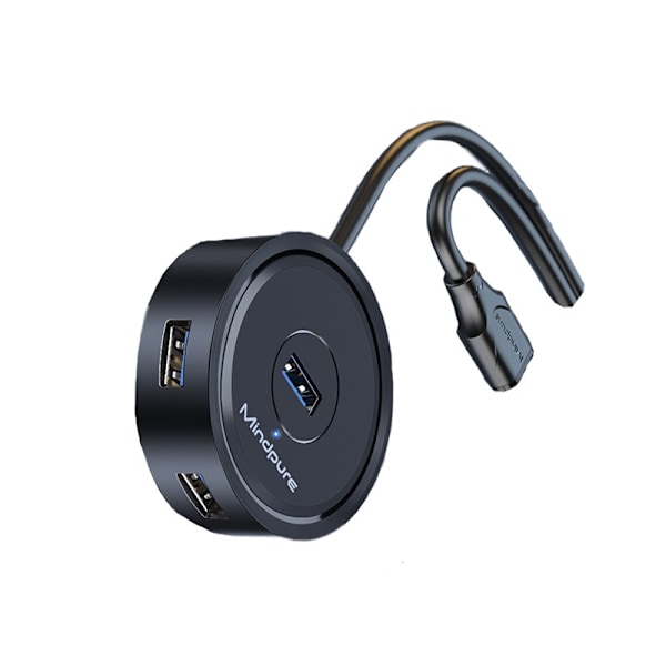 0.3m 4-Port USB 3.0 Hub - Rund Splitter til Hurtig Dataoverførsel