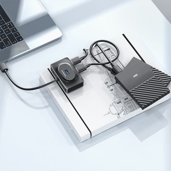 4-Port USB 3.0 Hub - Hurtig dataoverførsel og nem udvidelse 0.3m 0.3m