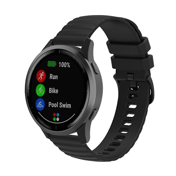 Urrem silikone Samsung Galaxy Watch 3 45 mm/Gear S3 Classic, Huawei watch GT Runner/GT2 Pro Sort 22 mm