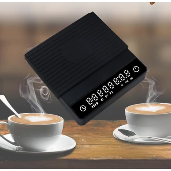 Smart genopladelig kaffevægt med 0,1g præcision, LED-display, timer og flere tilstande