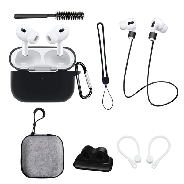 Beskyttende etui-sæt til Apple AirPods Pro 2. generation Black Black
