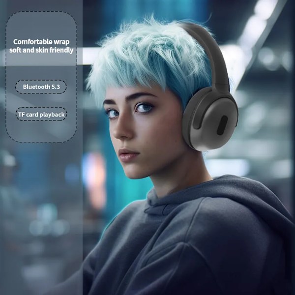 INF Langattomat stereokuulokkeet, joissa Bluetooth 5.3 ja erittäin pitkä akunkesto Musta