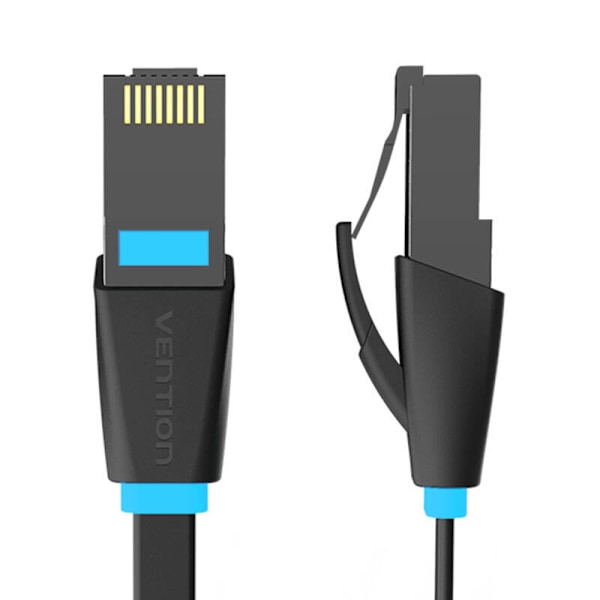 Litteä verkkokaapeli UTP CAT6 Vention IBJBN RJ45 Ethernet 1000Mbps 15m musta
