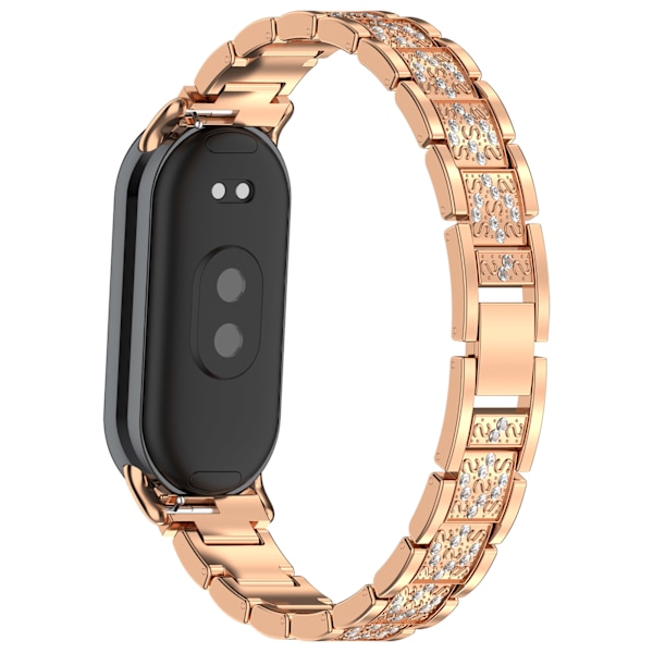 Xiaomi Band 8/8NFC/9/9NFC metallrem med strass Rose guld