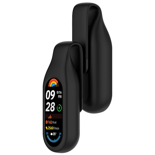 Sikker klips holder til Xiaomi Mi Band 10, 9 og 8 Sort